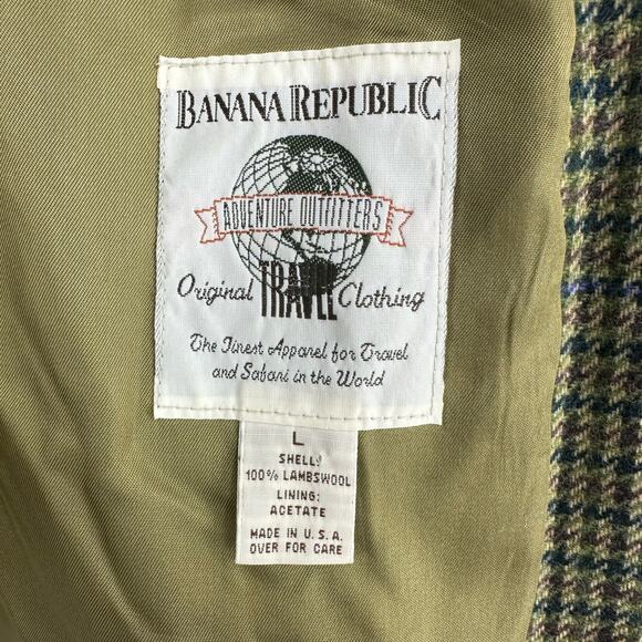 Vintage Banana Republic Mens L Lambswool Jacket Safari Collection Blazer USA - Picture 6 of 15